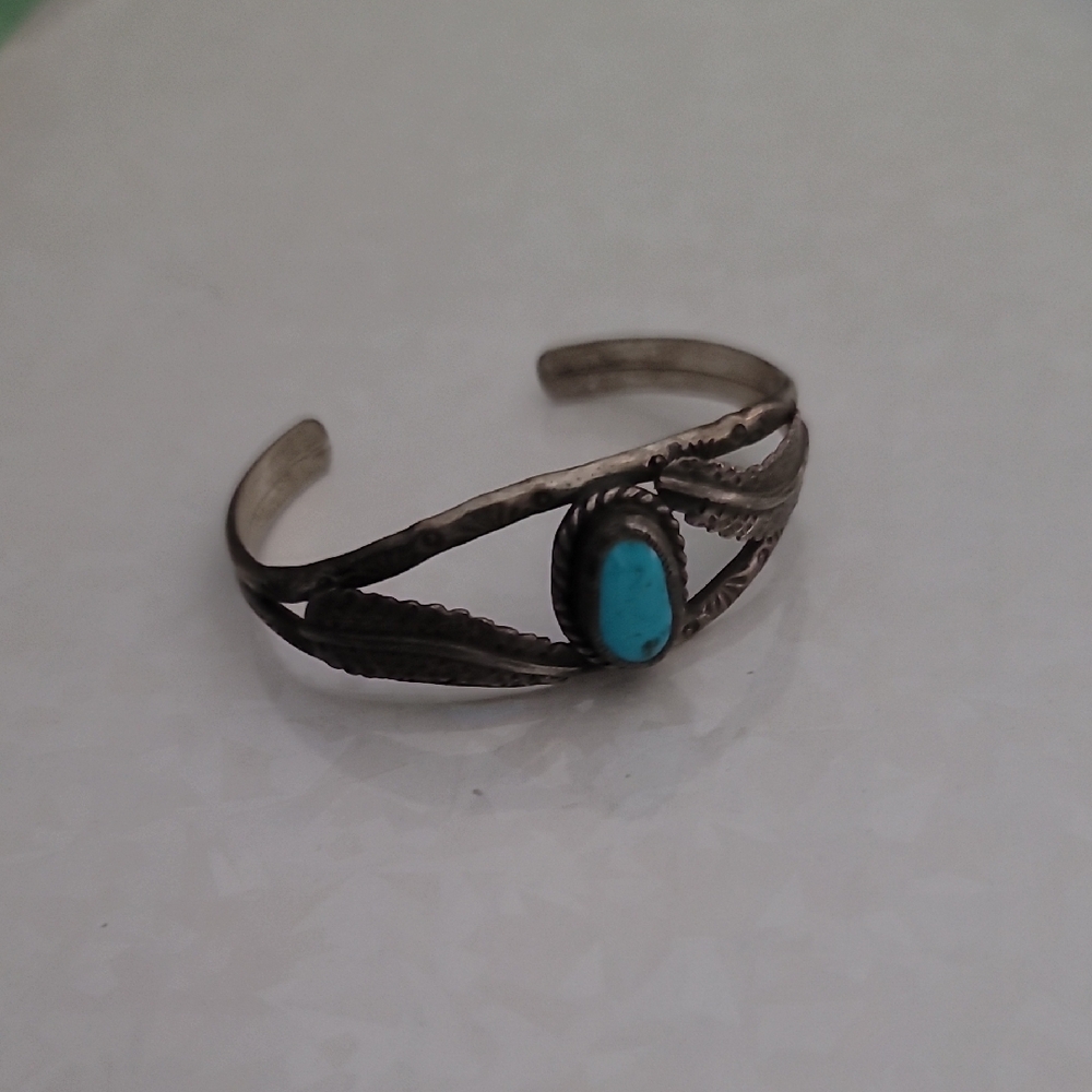 Turquoise Stone Silver Bracelet